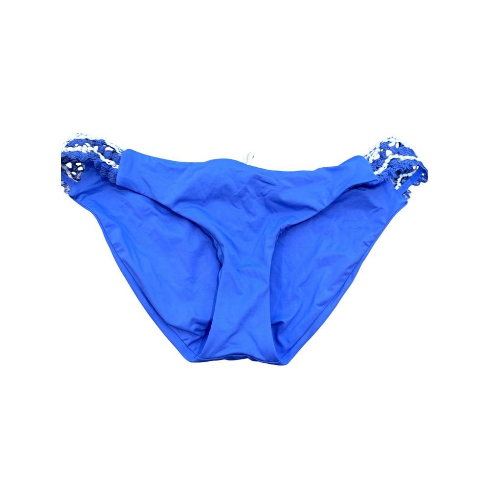 BECCA By Rebecca Virtue Bikini Bottom Womens Large Blue Crochet American Fit